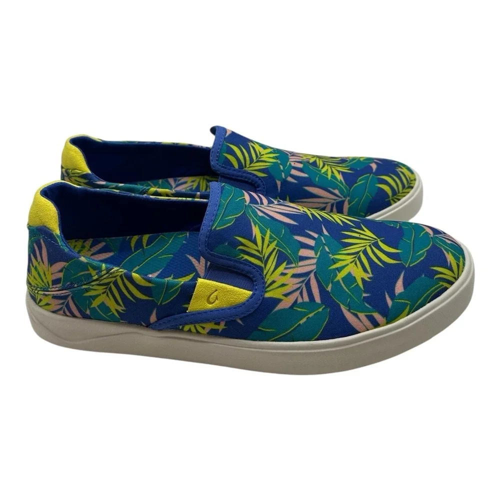 Olukai Lae'Ahi Pa'i Shoes Mens Sz 12 Sunset Blue Aloha Slip On Sneakers Tropical
